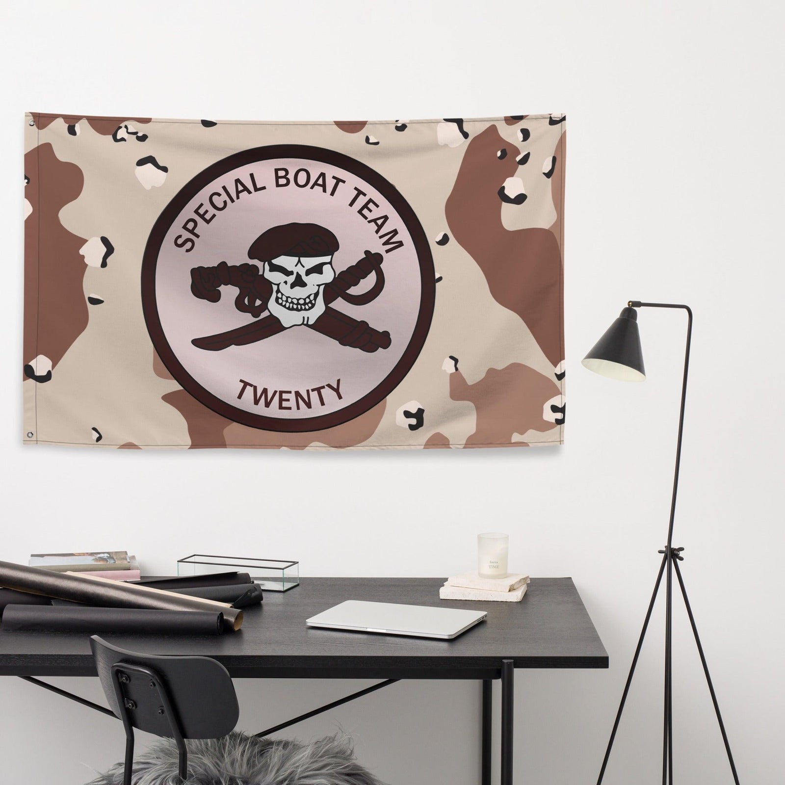 FlagSpecial Boat Team 20 (SBT-20) SWCC Chocolate-Chip Camo Flag Tactically Acquired   