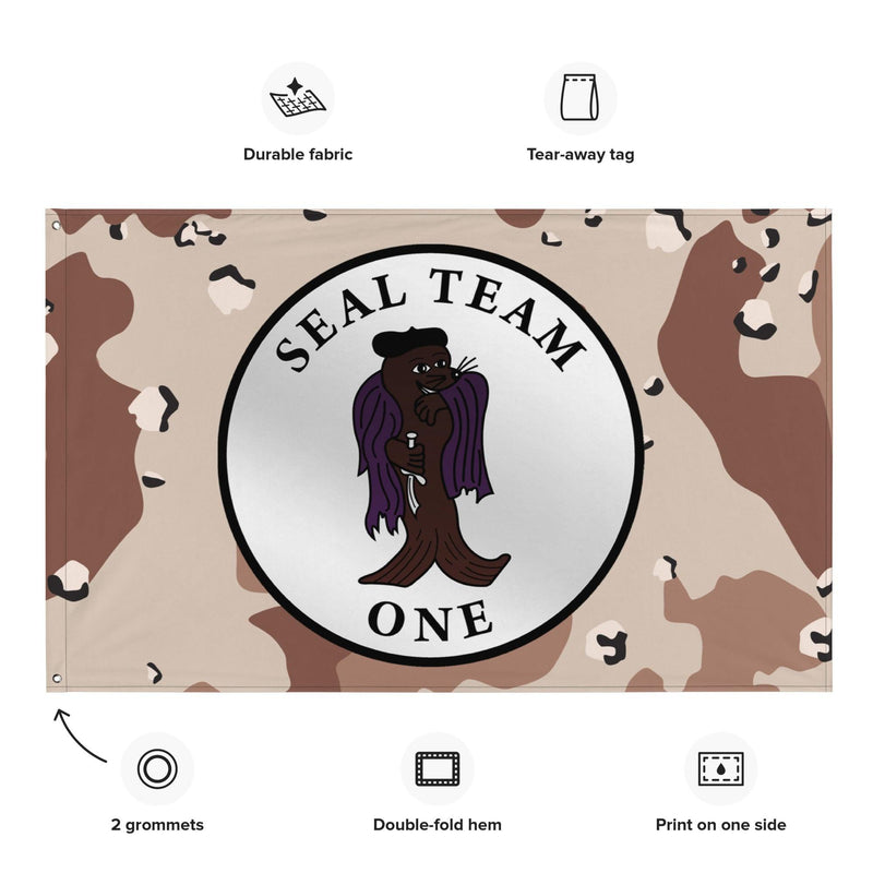 U.S. Navy SEAL Team 1 NSW Chocolate-Chip Camo Flag