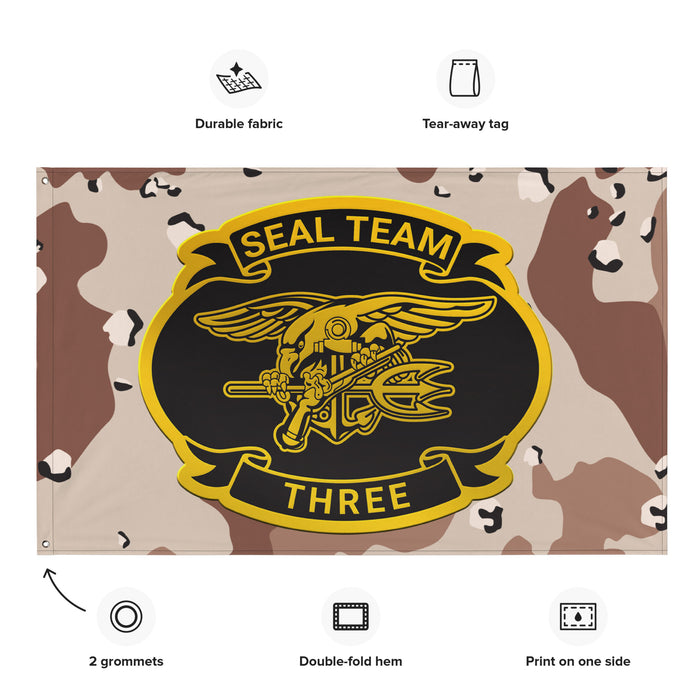 U.S. Navy SEAL Team 3 NSW Chocolate-Chip Camo Flag Tactically Acquired   