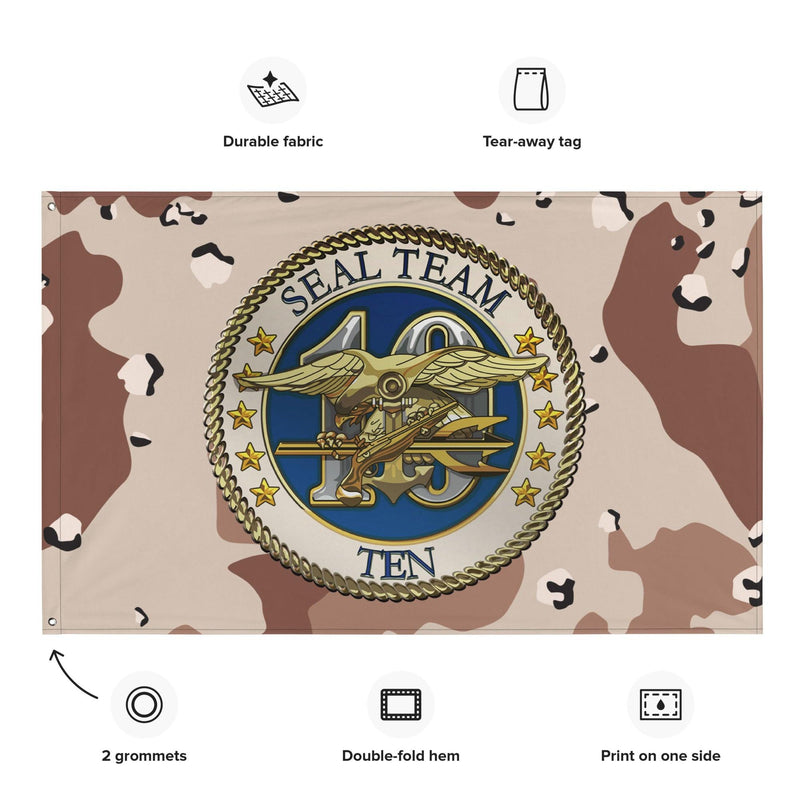 U.S. Navy SEAL Team 10 NSW Chocolate-Chip Camo Flag