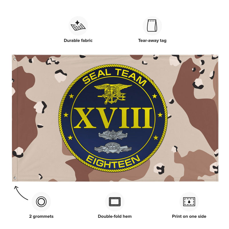 U.S. Navy SEAL Team 18 NSW Chocolate-Chip Camo Flag