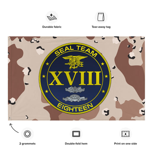 U.S. Navy SEAL Team 18 NSW Chocolate-Chip Camo Flag Tactically Acquired   