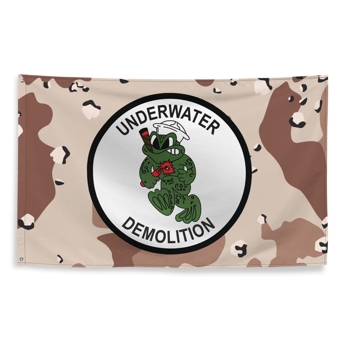 U.S. Navy Underwater Demolition UDT Chocolate Chip Camo Flag Tactically Acquired   