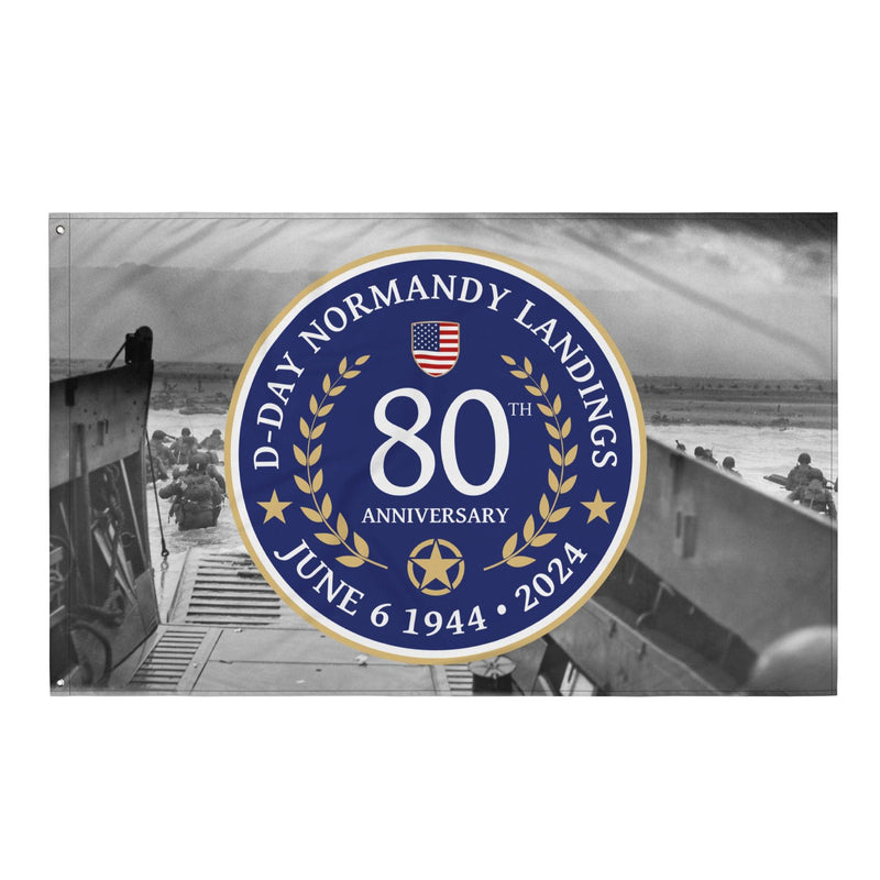 D-Day 2024 80th Anniversary Commemorative Memorial Emblem Flag