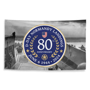 D-Day 2024 80th Anniversary Commemorative Memorial Emblem Flag Tactically Acquired   