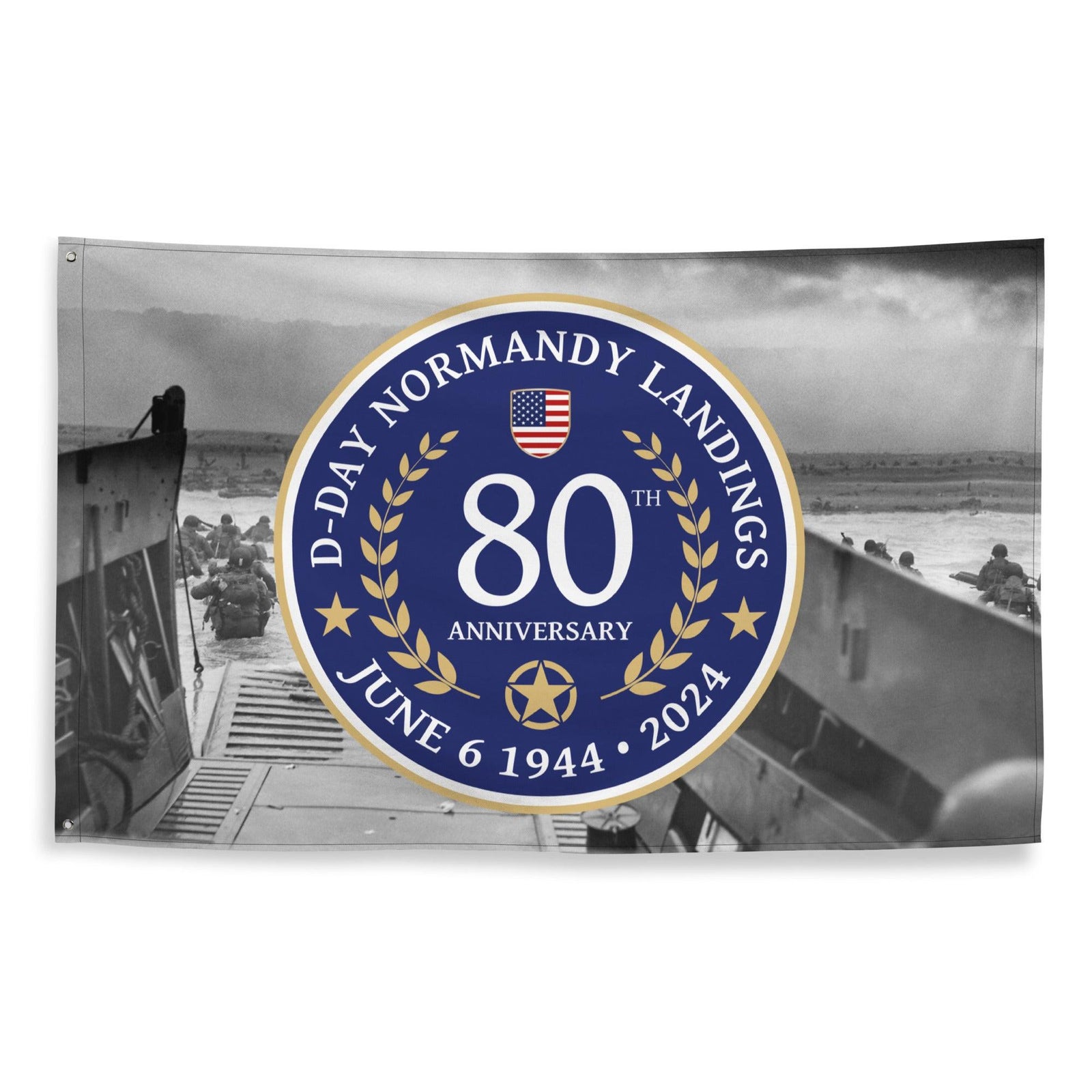 D-Day 2024 80th Anniversary Commemorative Memorial Emblem Flag Tactically Acquired   