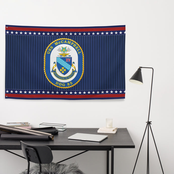 Patriotic USS McCampbell (DDG-85) Ship's Crest Wall Flag Tactically Acquired   