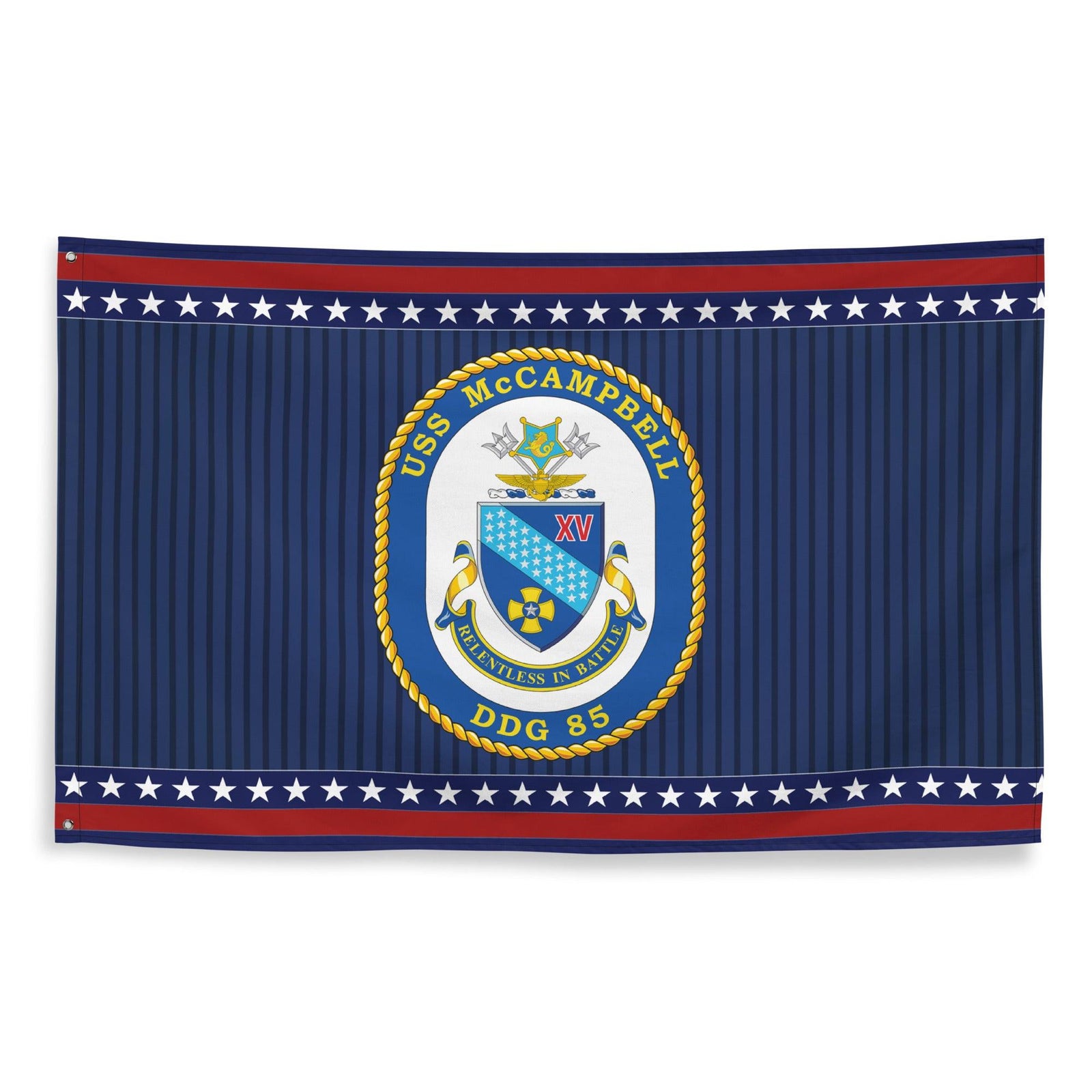 Patriotic USS McCampbell (DDG-85) Ship's Crest Wall Flag Tactically Acquired   
