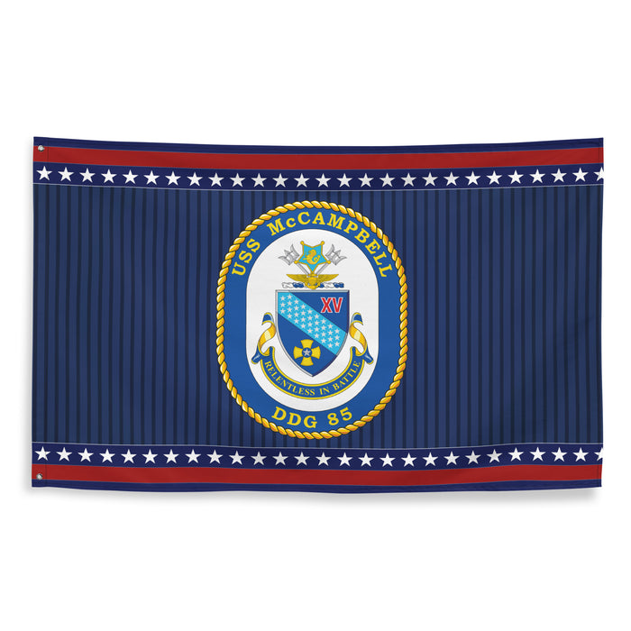 Patriotic USS McCampbell (DDG-85) Ship's Crest Wall Flag Tactically Acquired   