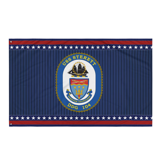 Patriotic USS Sterett (DDG-104) Ship's Crest Wall Flag Tactically Acquired Default Title  