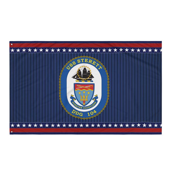 Patriotic USS Sterett (DDG-104) Ship's Crest Wall Flag Tactically Acquired Default Title  