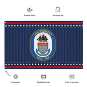Patriotic USS Sterett (DDG-104) Ship's Crest Wall Flag Tactically Acquired   