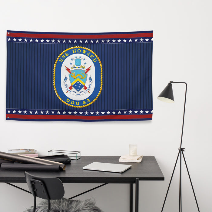 Patriotic USS Howard (DDG-83) Ship's Crest Wall Flag Tactically Acquired   