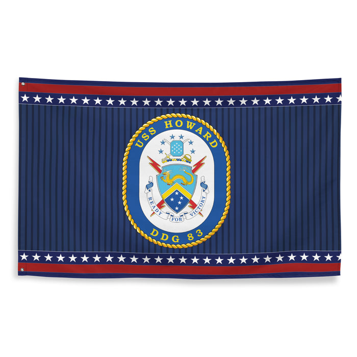 Patriotic USS Howard (DDG-83) Ship's Crest Wall Flag Tactically Acquired   