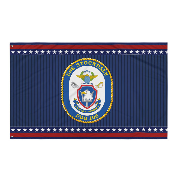 Patriotic USS Stockdale (DDG-106) Ship's Crest Wall Flag Tactically Acquired Default Title  