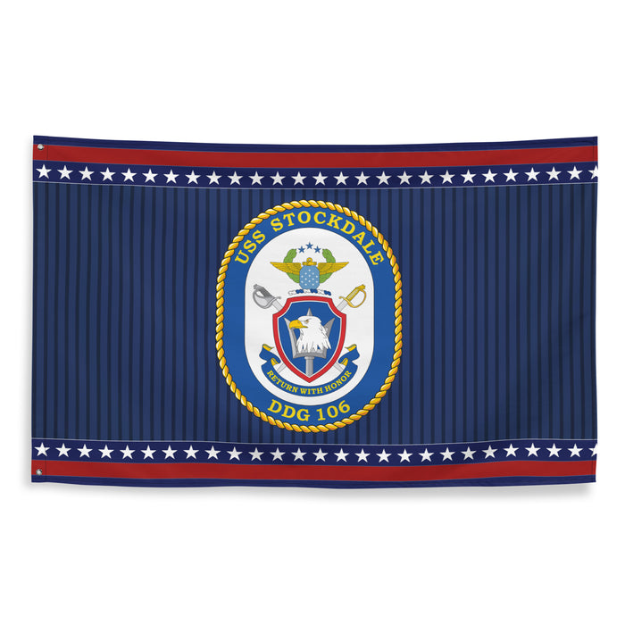 Patriotic USS Stockdale (DDG-106) Ship's Crest Wall Flag Tactically Acquired   