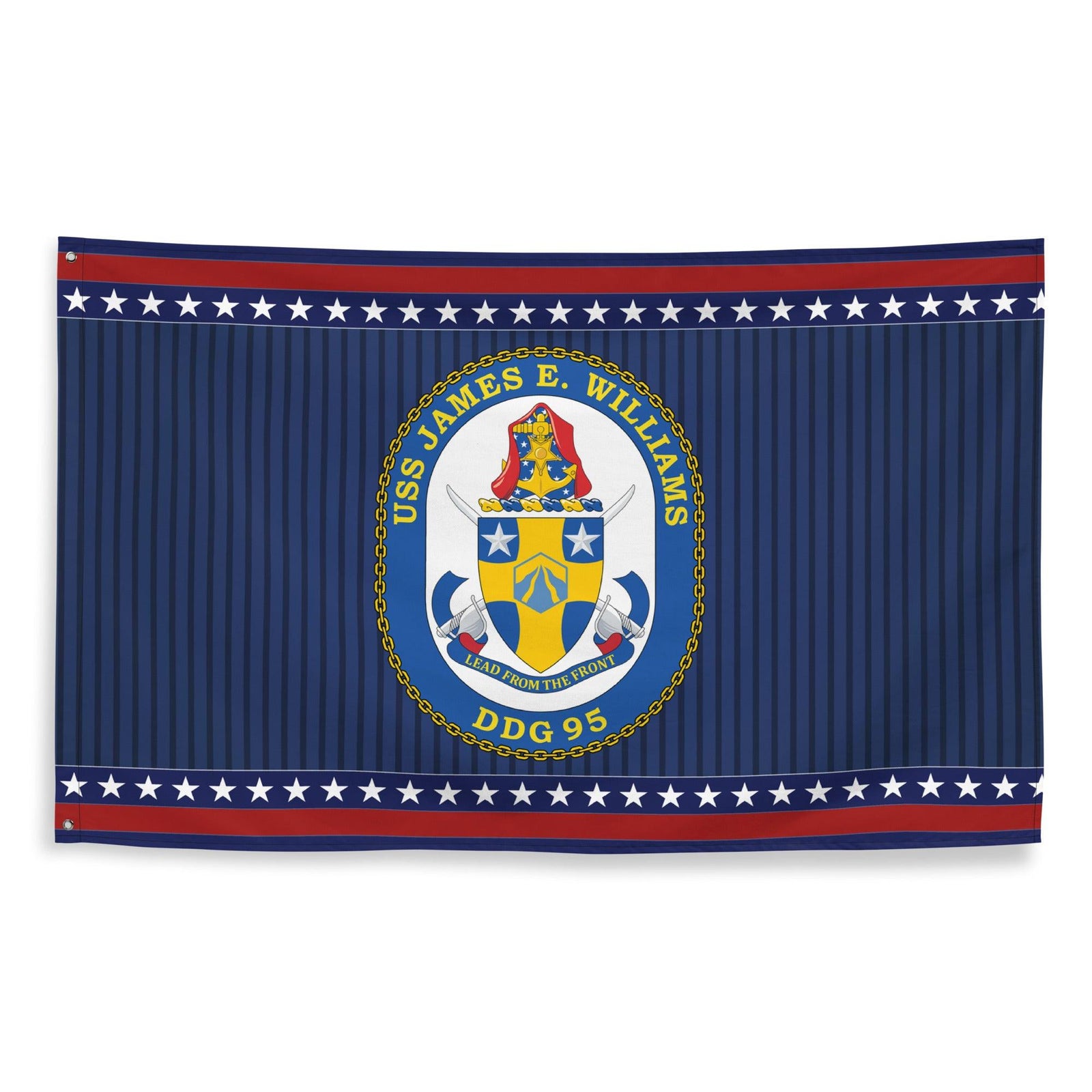 Patriotic USS James E. Williams (DDG-95) Ship's Crest Wall Flag Tactically Acquired   
