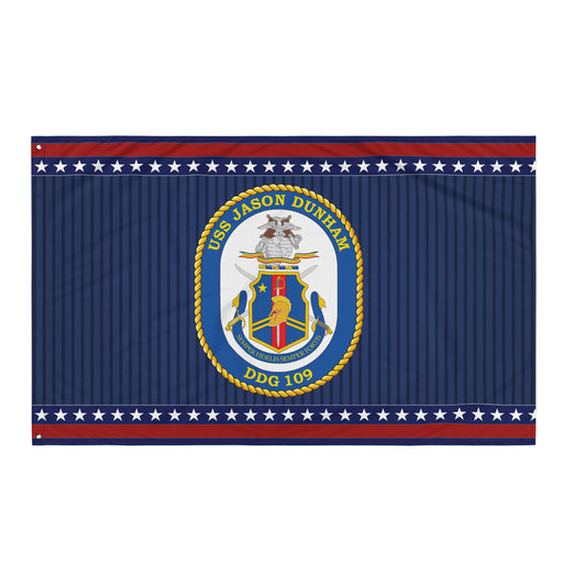 Patriotic USS Jason Dunham (DDG-109) Ship's Crest Wall Flag Tactically Acquired Default Title  