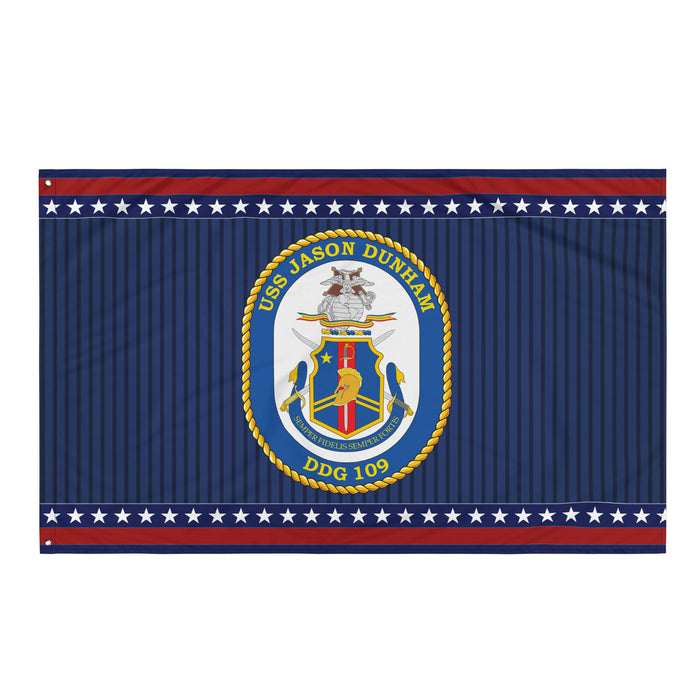 Patriotic USS Jason Dunham (DDG-109) Ship's Crest Wall Flag Tactically Acquired Default Title  