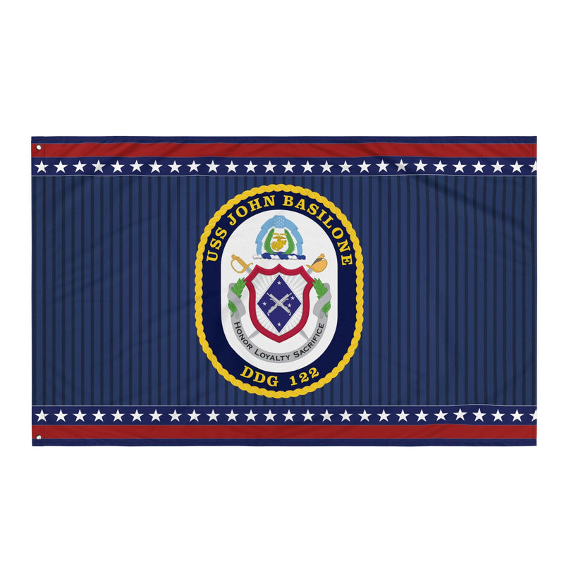 Patriotic USS John Basilone (DDG-122) Ship's Crest Wall Flag