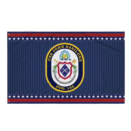 Patriotic USS John Basilone (DDG-122) Ship's Crest Wall Flag Tactically Acquired Default Title  