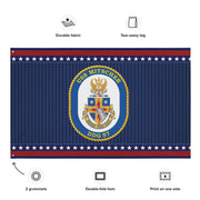 Patriotic USS Mitscher (DDG-57) Ship's Crest Wall Flag Tactically Acquired   