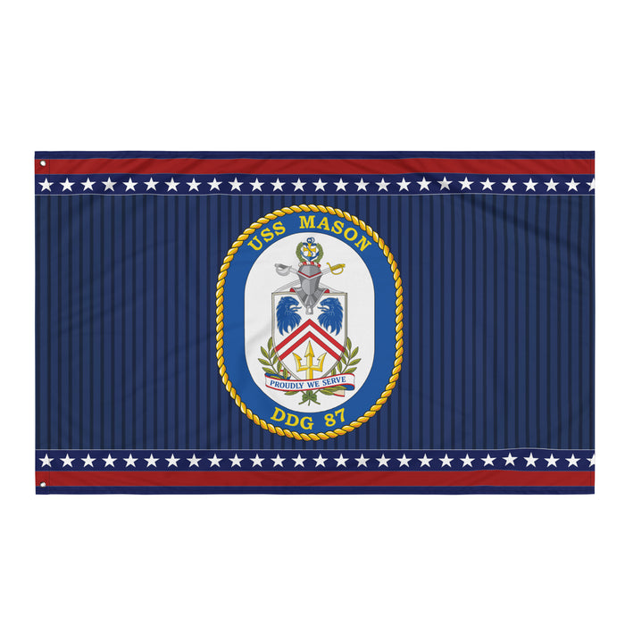 Patriotic USS Mason (DDG-87) Ship's Crest Wall Flag Tactically Acquired Default Title  