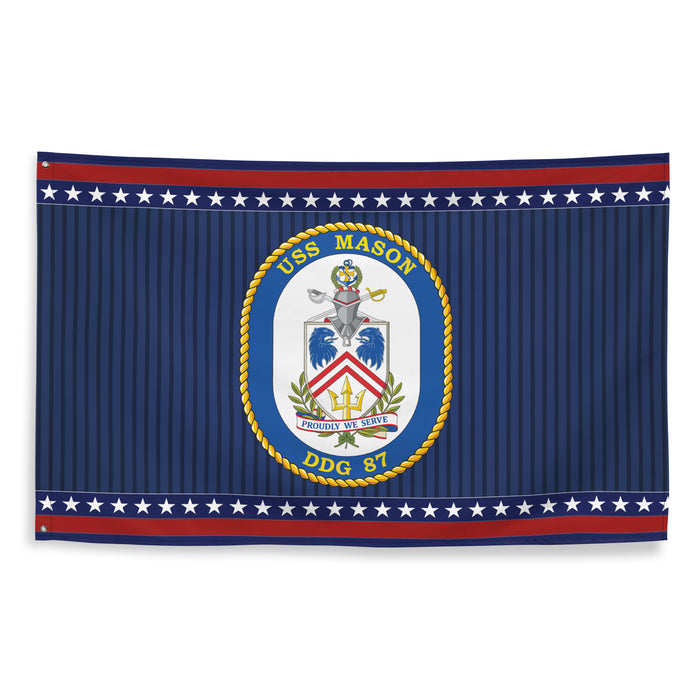 Patriotic USS Mason (DDG-87) Ship's Crest Wall Flag Tactically Acquired   