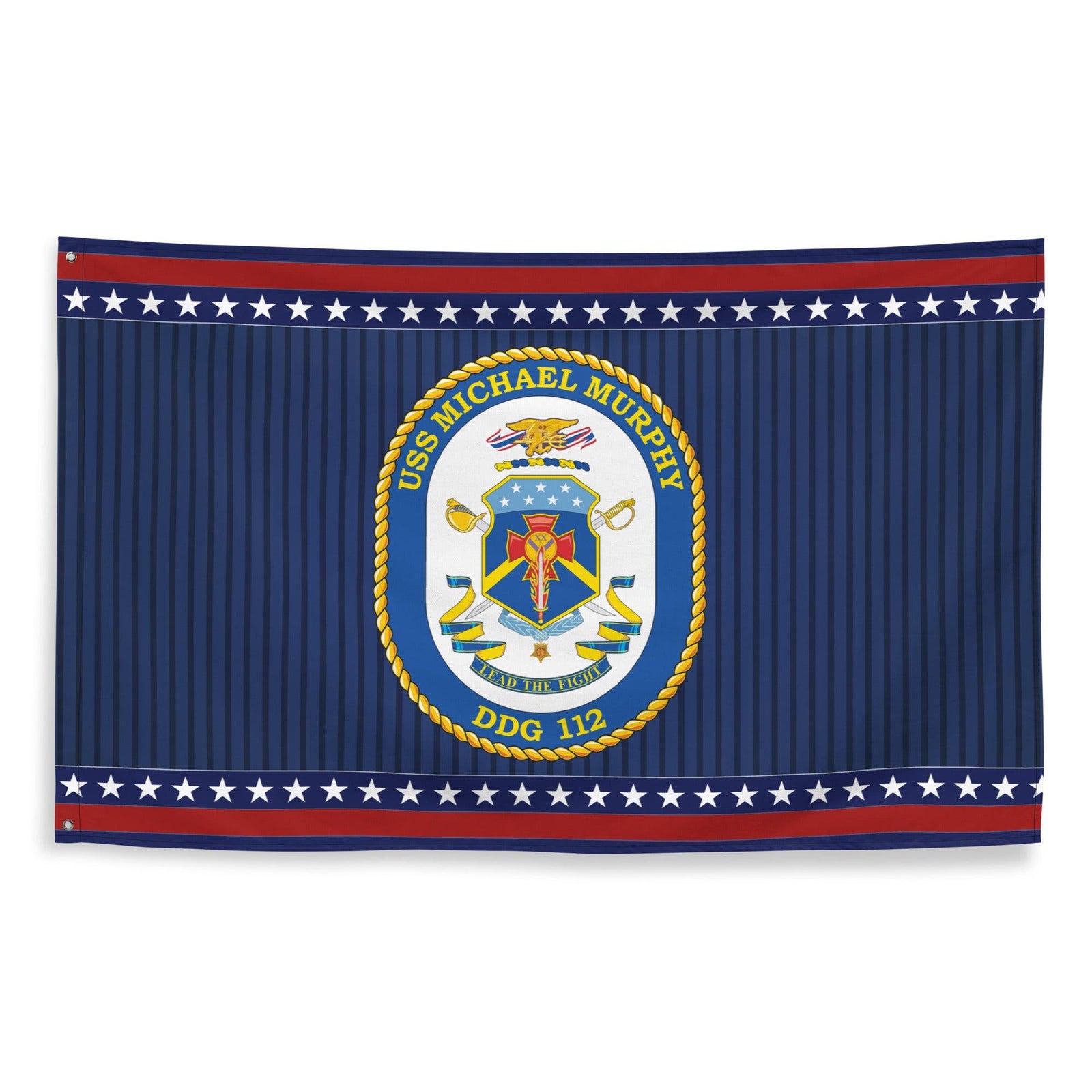 Patriotic USS Michael Murphy (DDG-112) Ship's Crest Wall Flag Tactically Acquired   