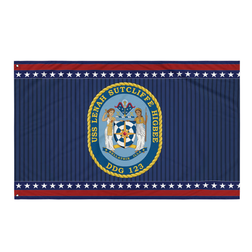 Patriotic USS Lenah Sutcliffe Higbee (DDG-123) Ship's Crest Wall Flag Tactically Acquired Default Title  