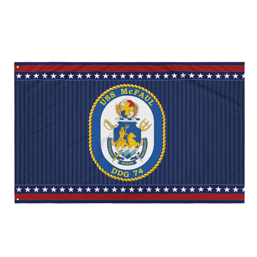 Patriotic USS McFaul (DDG-74 Ship's Crest Wall Flag Tactically Acquired Default Title  