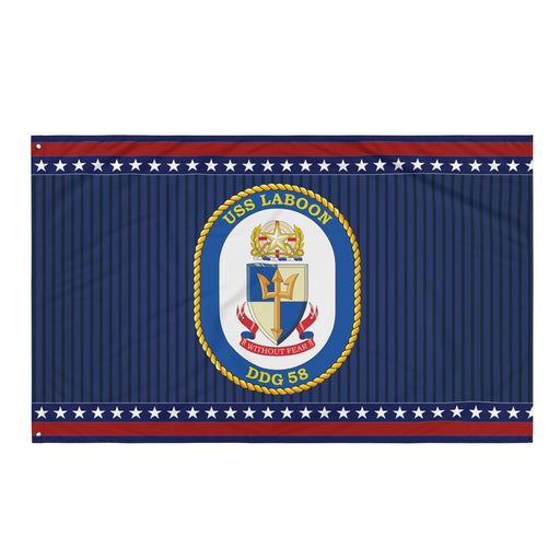 Patriotic USS Laboon (DDG-58) Ship's Crest Wall Flag Tactically Acquired Default Title  