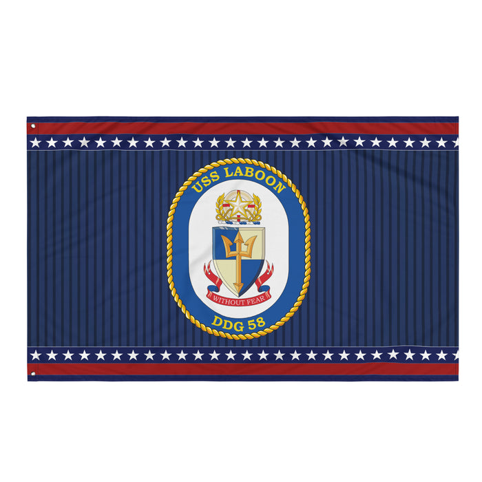 Patriotic USS Laboon (DDG-58) Ship's Crest Wall Flag Tactically Acquired Default Title  