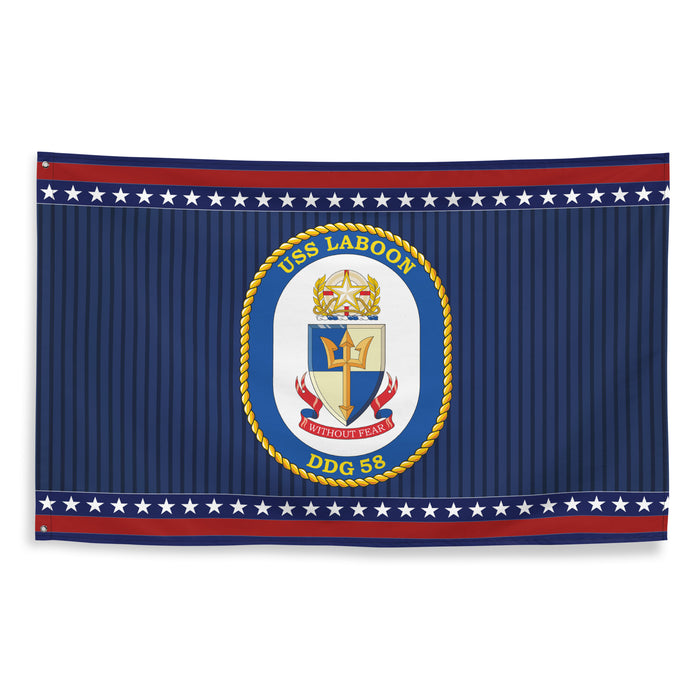 Patriotic USS Laboon (DDG-58) Ship's Crest Wall Flag Tactically Acquired   