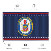 Patriotic USS William P. Lawrence (DDG-110) Ship's Crest Wall Flag Tactically Acquired   
