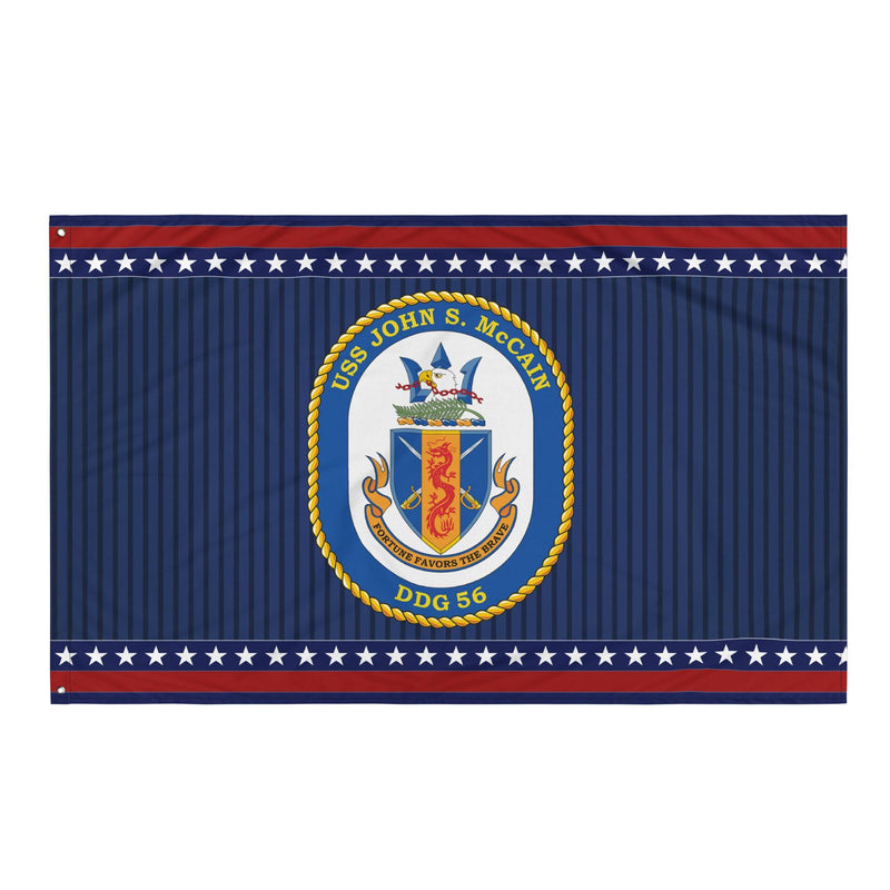 Patriotic USS John S. McCain (DDG-56) Ship's Crest Wall Flag
