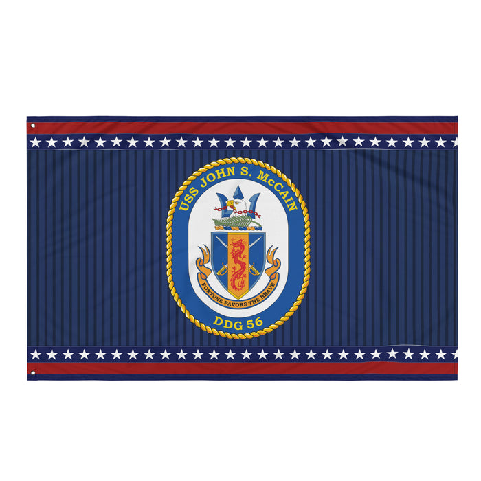 Patriotic USS John S. McCain (DDG-56) Ship's Crest Wall Flag Tactically Acquired Default Title  