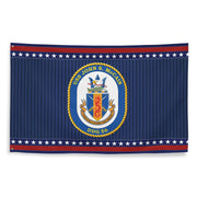 Patriotic USS John S. McCain (DDG-56) Ship's Crest Wall Flag Tactically Acquired   