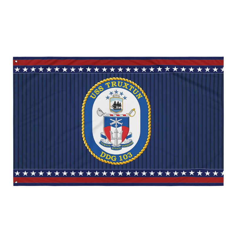 Patriotic USS Truxtun (DDG-103) Ship's Crest Wall Flag