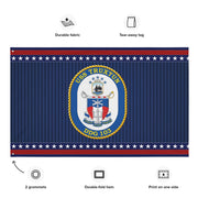Patriotic USS Truxtun (DDG-103) Ship's Crest Wall Flag Tactically Acquired   