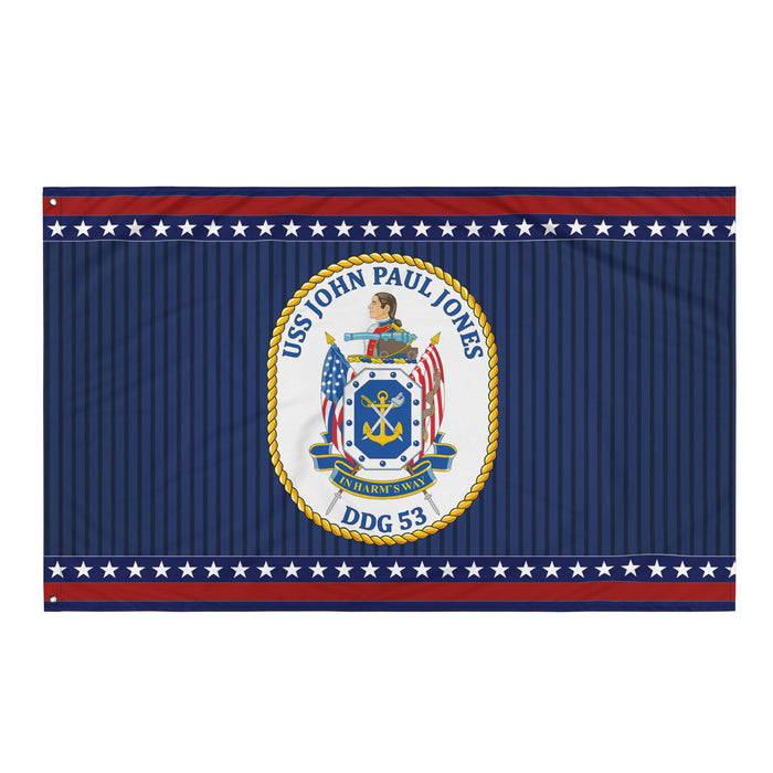 Patriotic USS John Paul Jones (DDG-53) Ship's Crest Wall Flag Tactically Acquired Default Title  