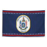 Patriotic USS John Paul Jones (DDG-53) Ship's Crest Wall Flag Tactically Acquired   