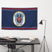 Patriotic USS Ted Stevens (DDG-128) Ship's Crest Wall Flag Tactically Acquired   