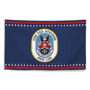 Patriotic USS Ted Stevens (DDG-128) Ship's Crest Wall Flag Tactically Acquired   