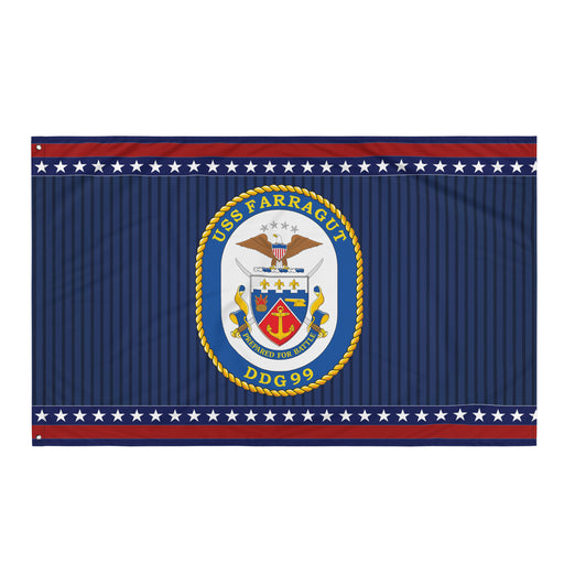 Patriotic USS Farragut (DDG-99) Ship's Crest Wall Flag Tactically Acquired Default Title  