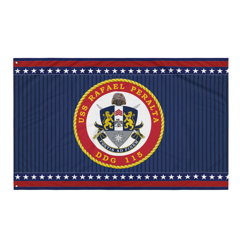 Patriotic USS Rafael Peralta (DDG-115) Ship's Crest Wall Flag