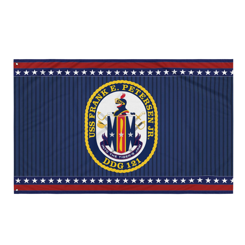 Patriotic USS Frank E. Peterson (DDG-121) Ship's Crest Wall Flag
