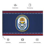 Patriotic USS Roosevelt (DDG-80) Ship's Crest Wall Flag Tactically Acquired   