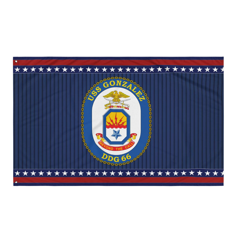Patriotic USS Gonzalez (DDG-66) Ship's Crest Wall Flag