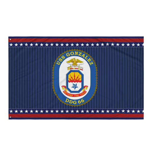 Patriotic USS Gonzalez (DDG-66) Ship's Crest Wall Flag Tactically Acquired Default Title  